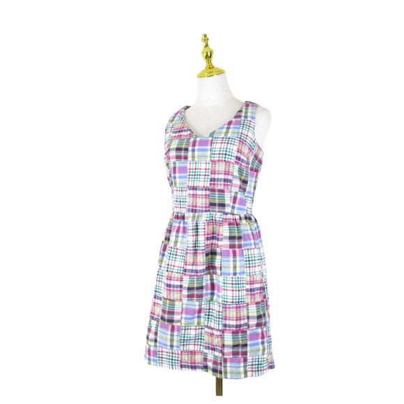 L.L. Bean Womens Plaid Sleeveless Summer Dress Size 10 - Picture 1 of 8